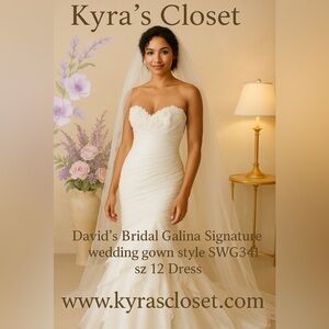David’s Bridal Galina Signature wedding gown style (SWG341) sz 12 Dress